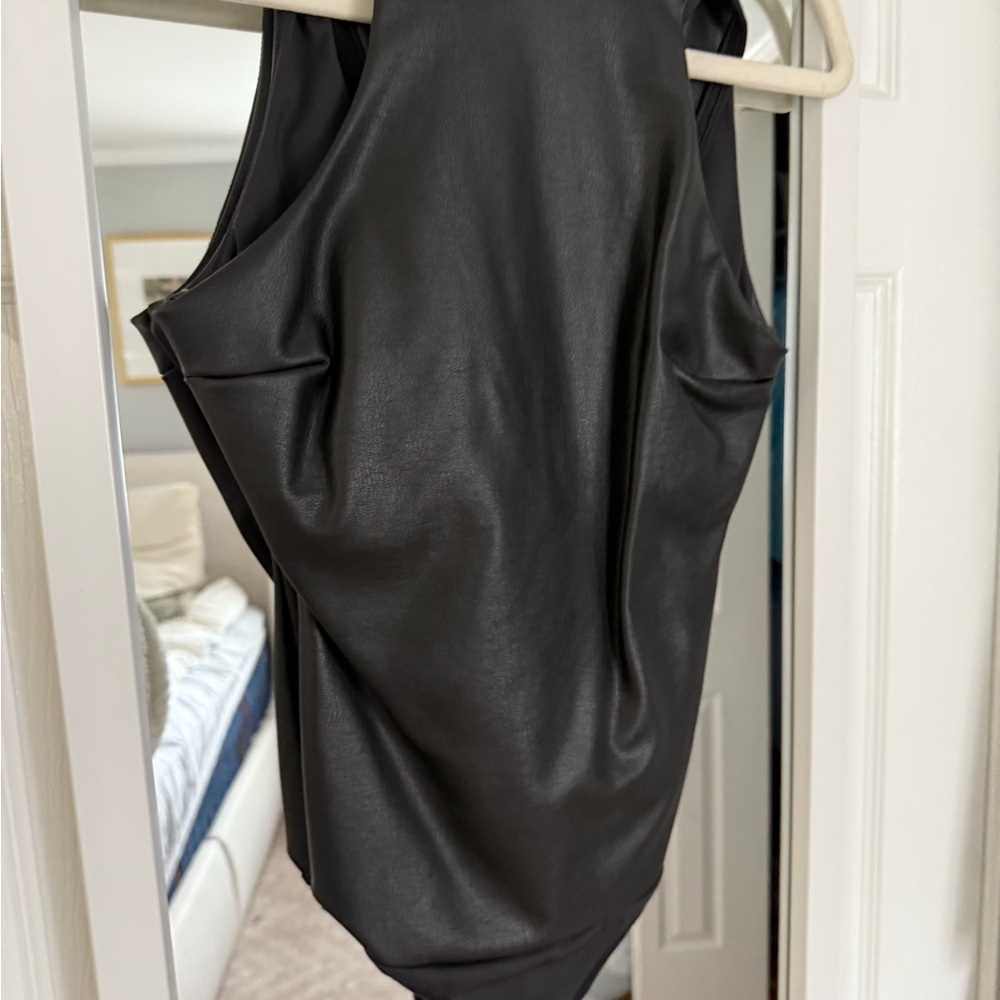 Skims Black Leather bodysuit